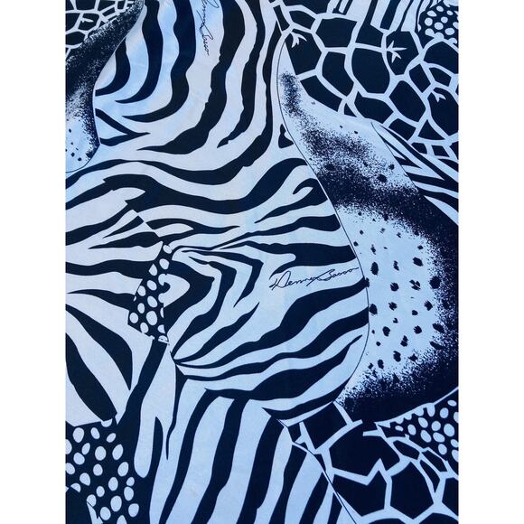 Dennis Basso Cover Blanket Black White Animal Print Giraffe Zebra Tapestry Heavy - Picture 4 of 8